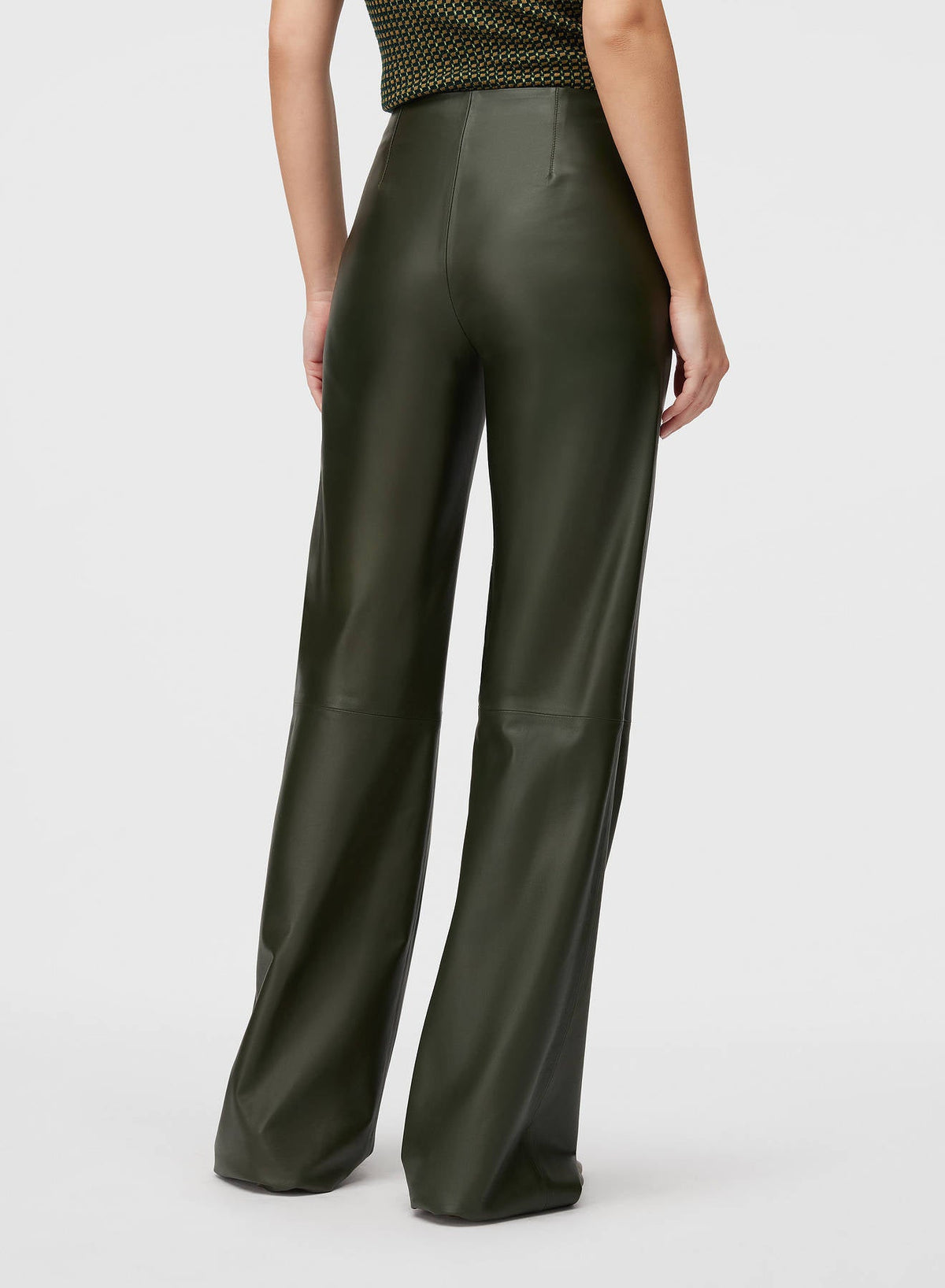 MILITARY GREEN LEATHER PANTS