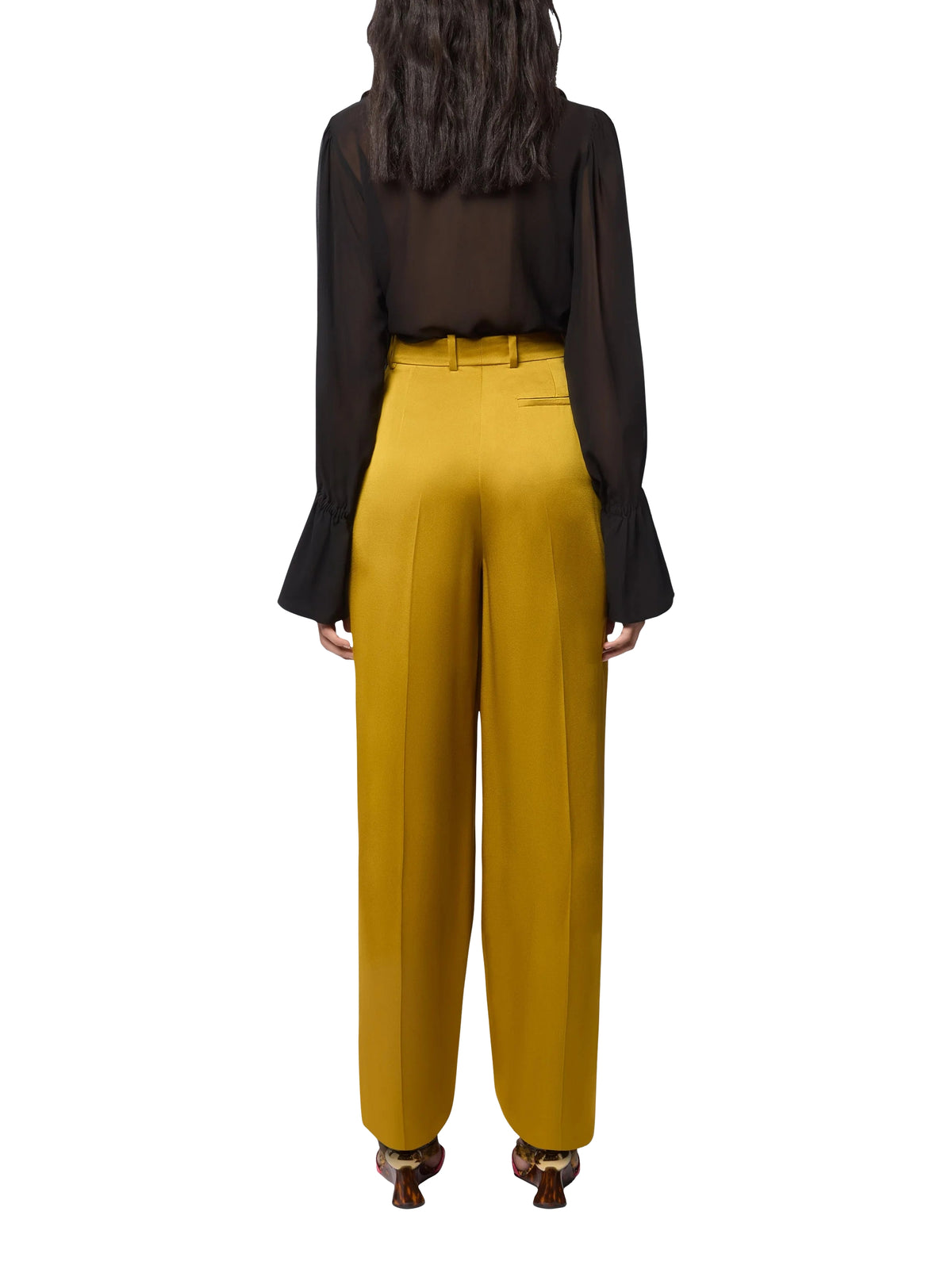 Pantalon large en satin - Or