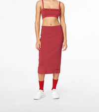 Jupe tube en maille - True Red