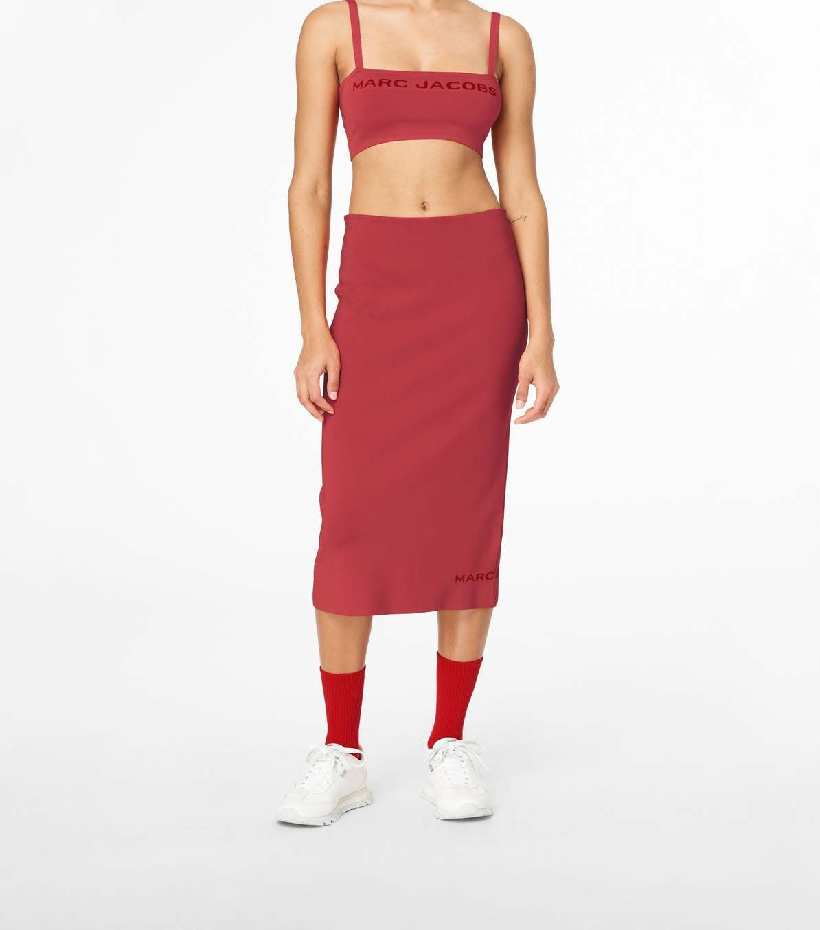 Jupe tube en maille - True Red