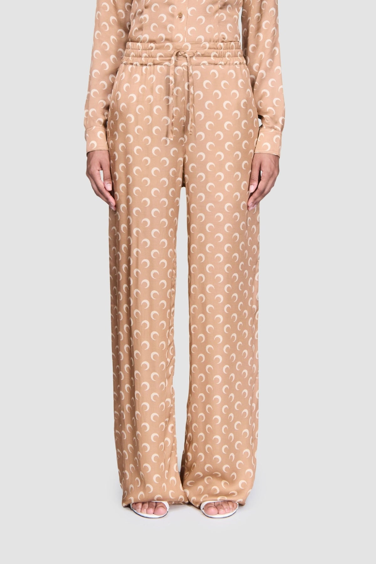 Pantalon Moon en satin - Dark Camel