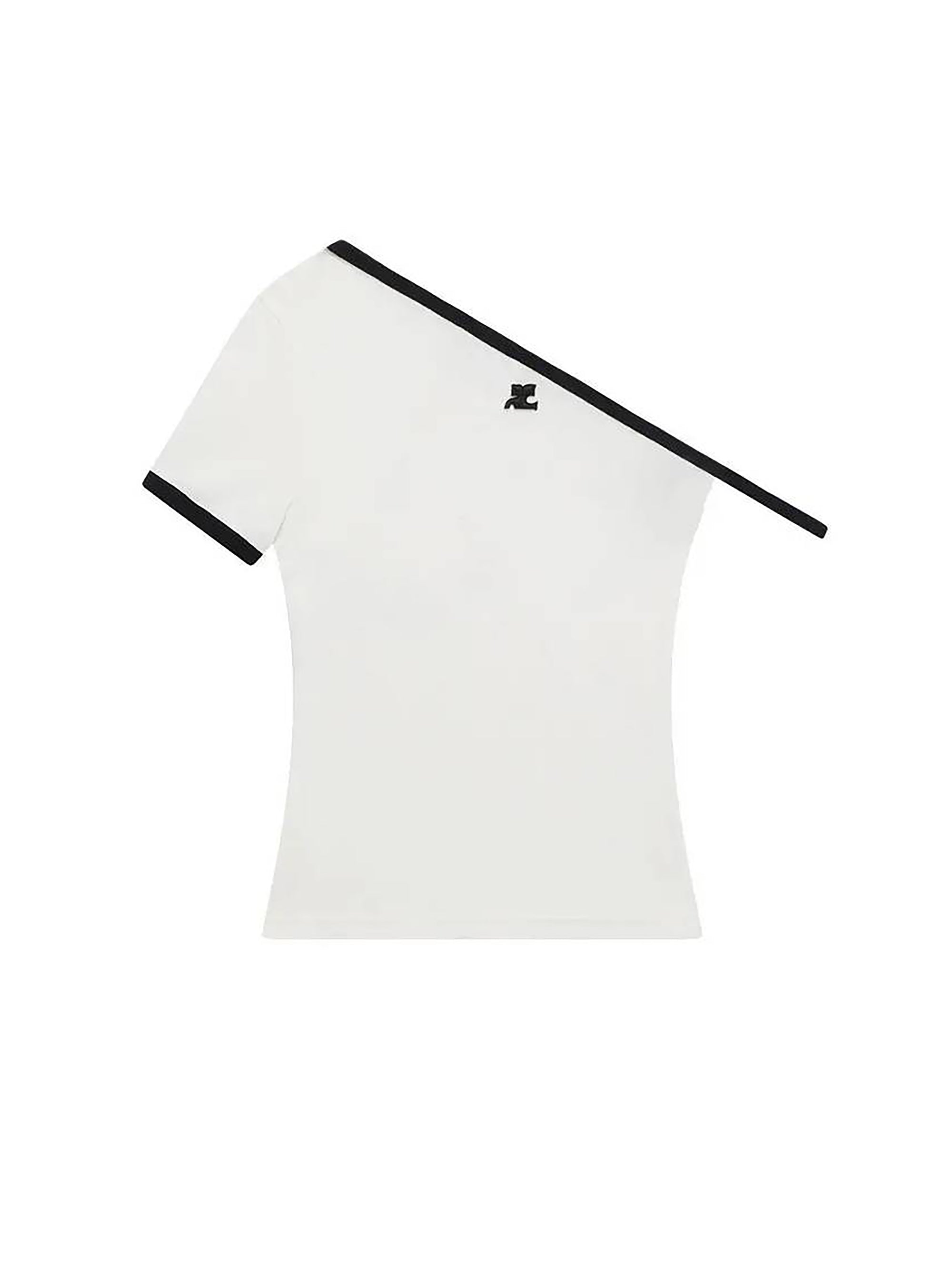 5pcs NEW / T-SHIRT CONTRASTE ASYMETRIQUE - Heritage white & Black