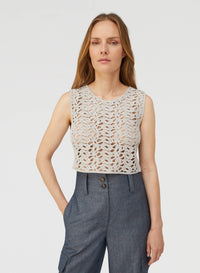 SILVER LUREX KNOT MOTIF CROP TOP