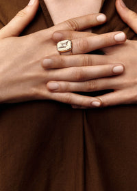Bague Varda n°1 en or jaune et argent avec diamant - Diamant