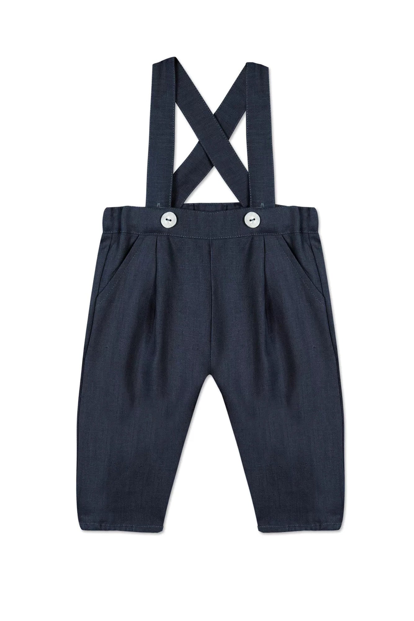 Baby Ceremonie linen trousers - Navy