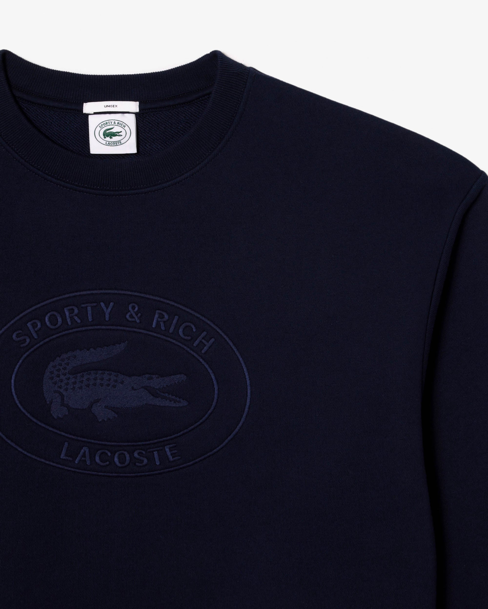 Pull à col rond avec logo ovale brodé - Bleu marine