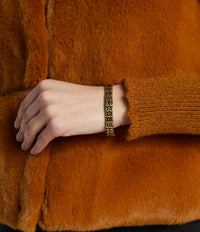 Engraved Monogram bracelet in brass - Aged Gold