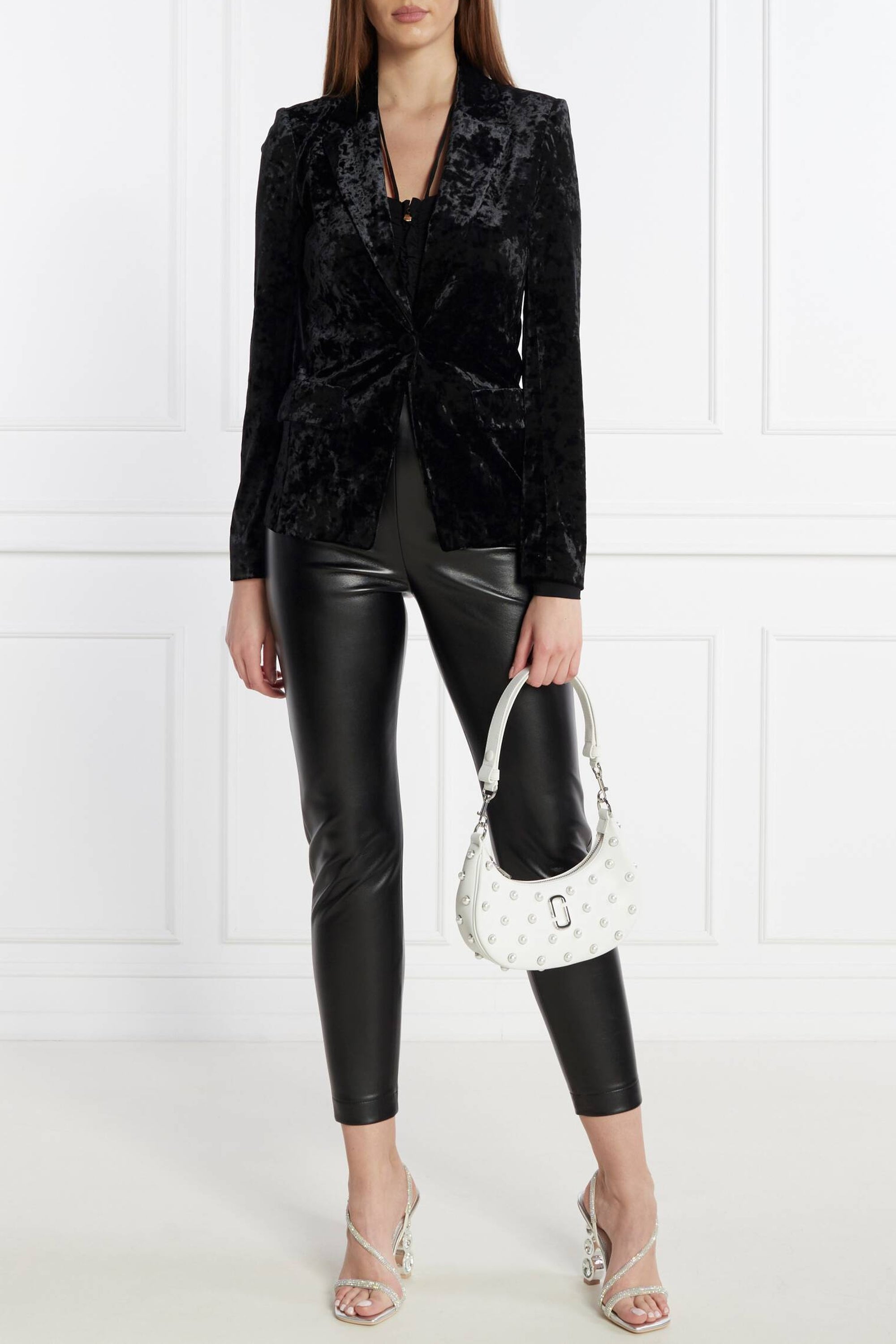 The Small Curve bag in leather - White