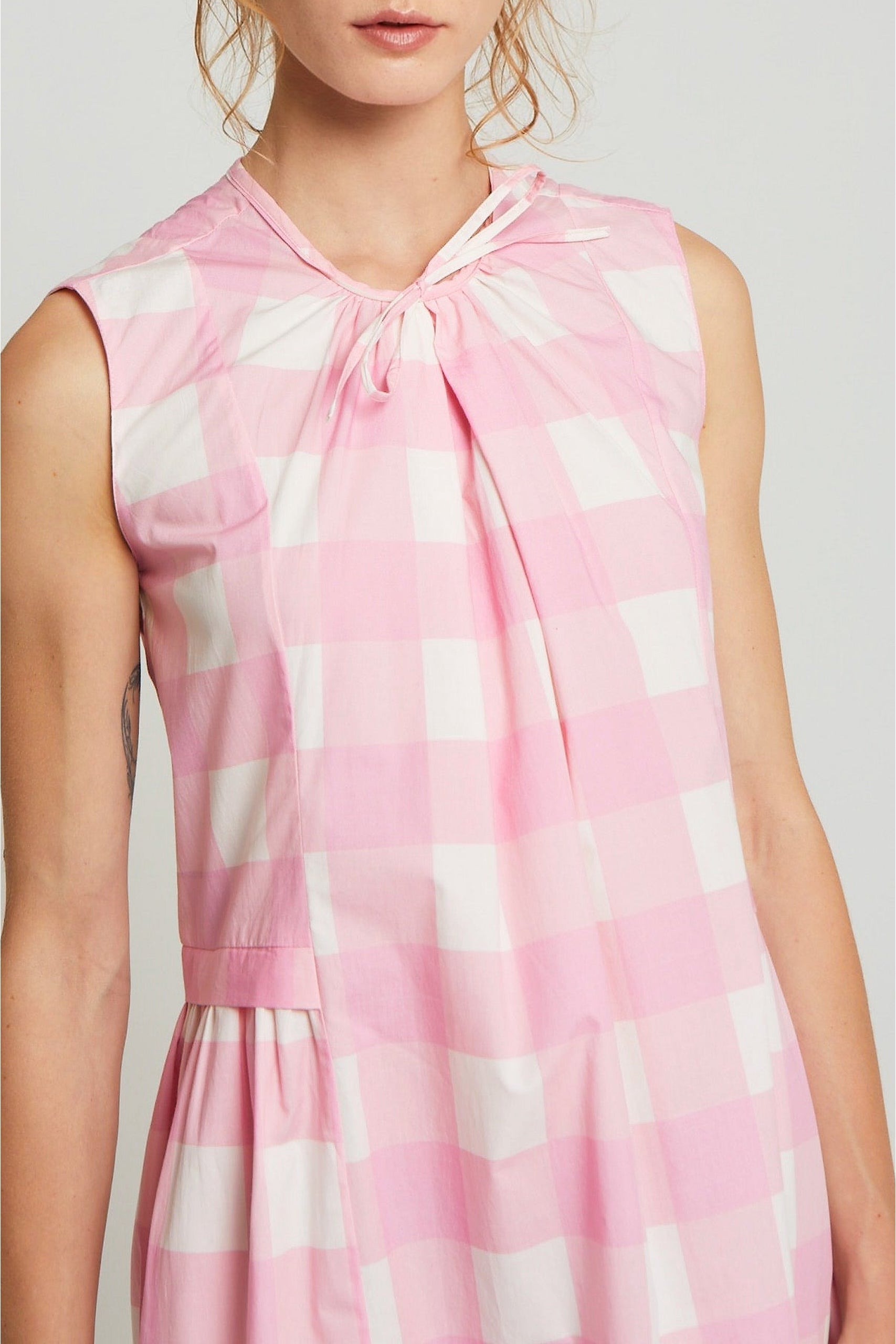 Robe Allan à imprimé vichy - Pink