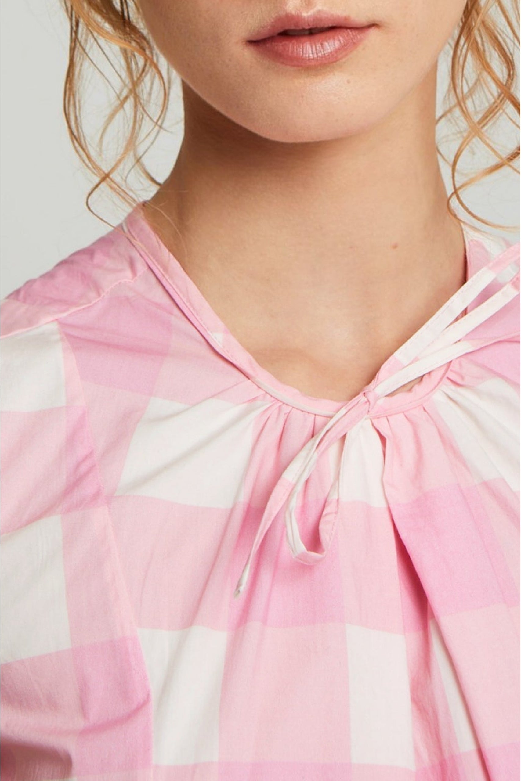 Robe Allan à imprimé vichy - Pink