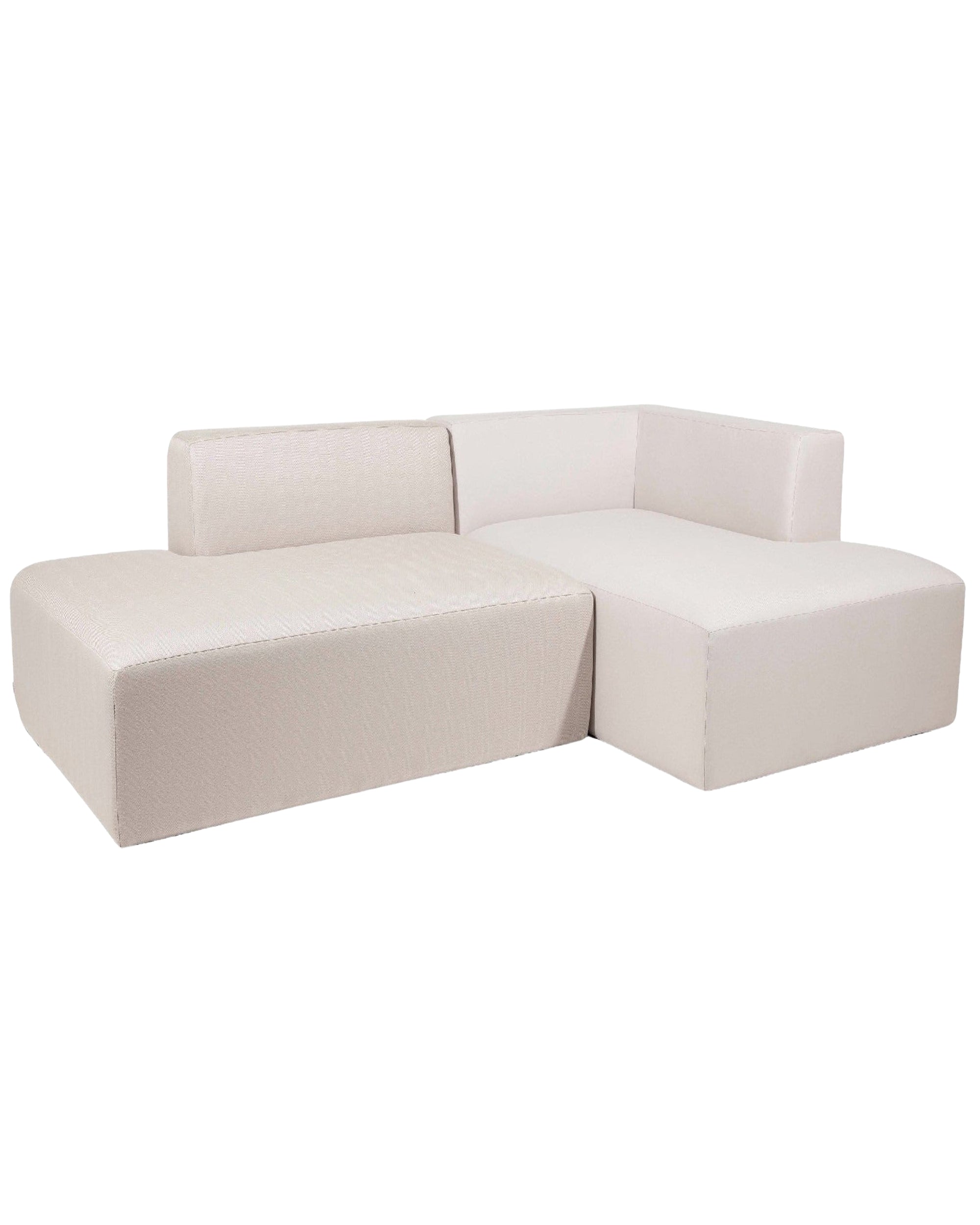 Canapé de jardin corner Thierry en tissu - Off white