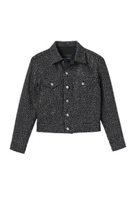 Veste boutonnée à strass - Black