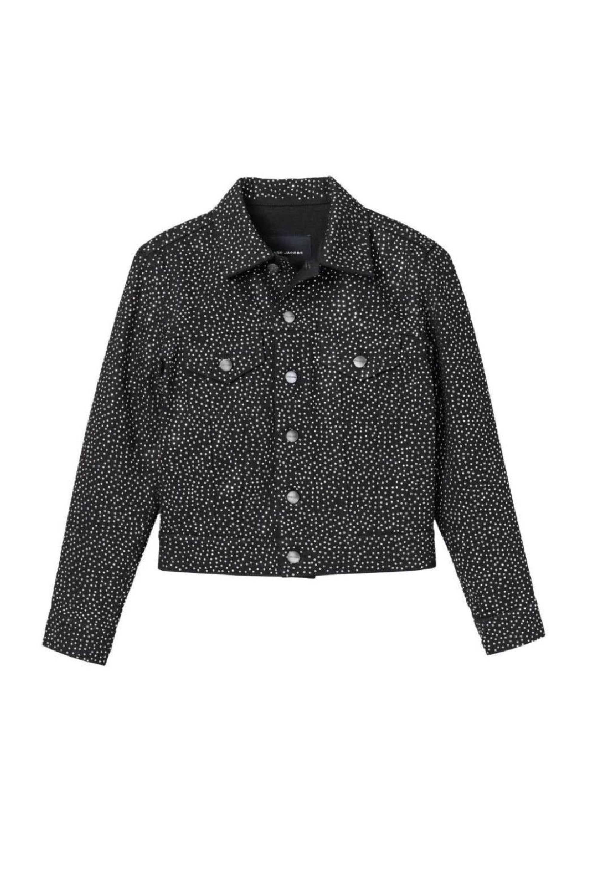 Veste boutonnée à strass - Black