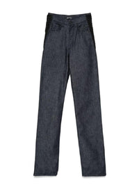RAW BLUE // raw blue laced-up straight leg jeans