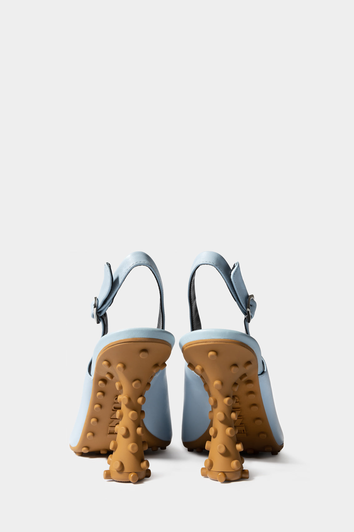 1000Chiodi leather slingback - Light Sky Blue