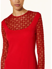 LONG SLEEVE PLUMETIS DRESS