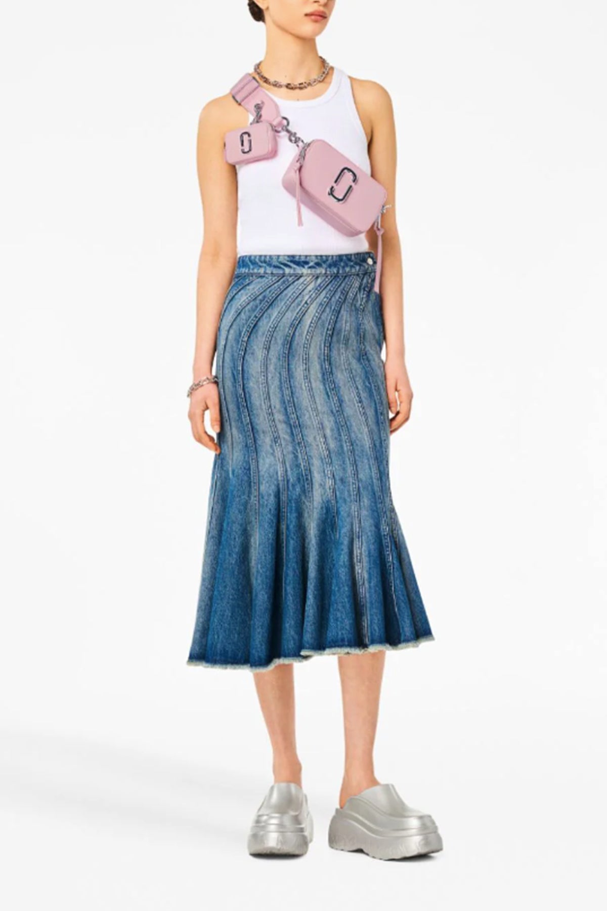 PAS INFO   Sac Snapshot en cuir - Bubblegum