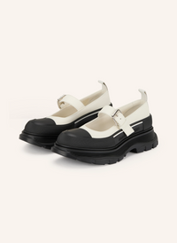 Sneakers Babies avec sangle en cuir - Snow Black