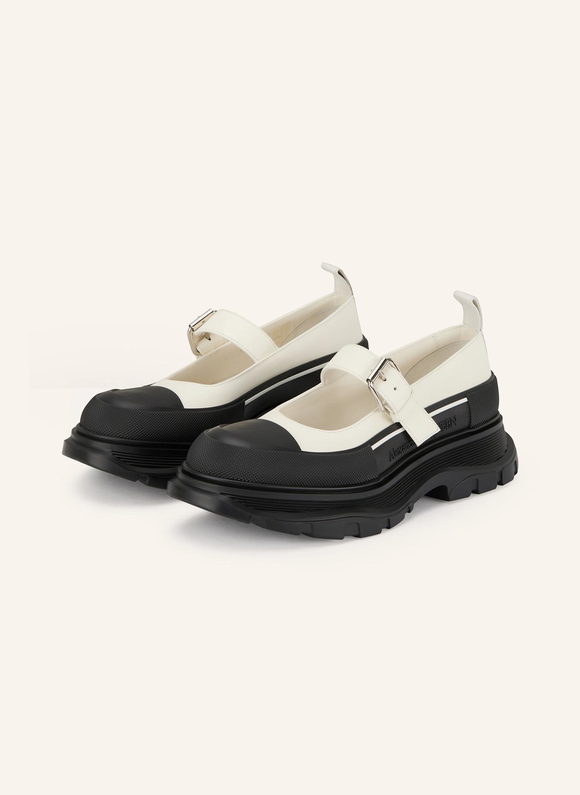 Sneakers Babies avec sangle en cuir - Snow Black