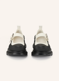 Sneakers Babies avec sangle en cuir - Snow Black