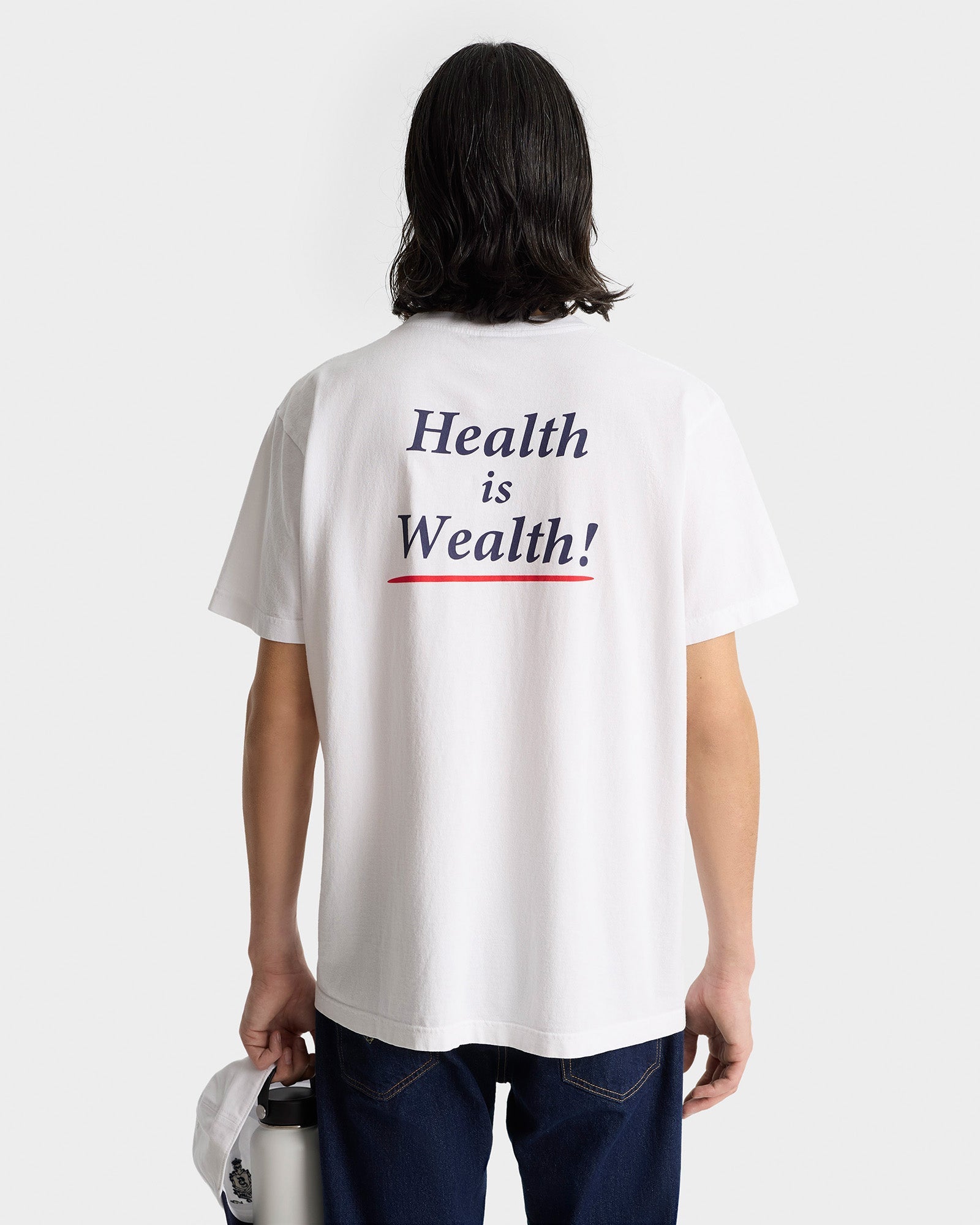 T-shirt Health Is Weal à impression - White