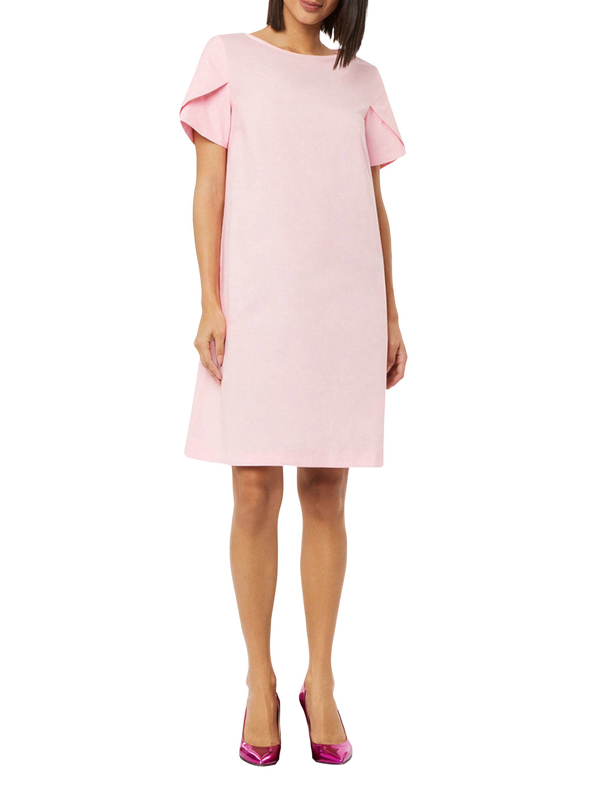 Robe automnale à manches courtes - Rose clair