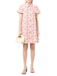 Robe chemise à imprimé - Rose orange
