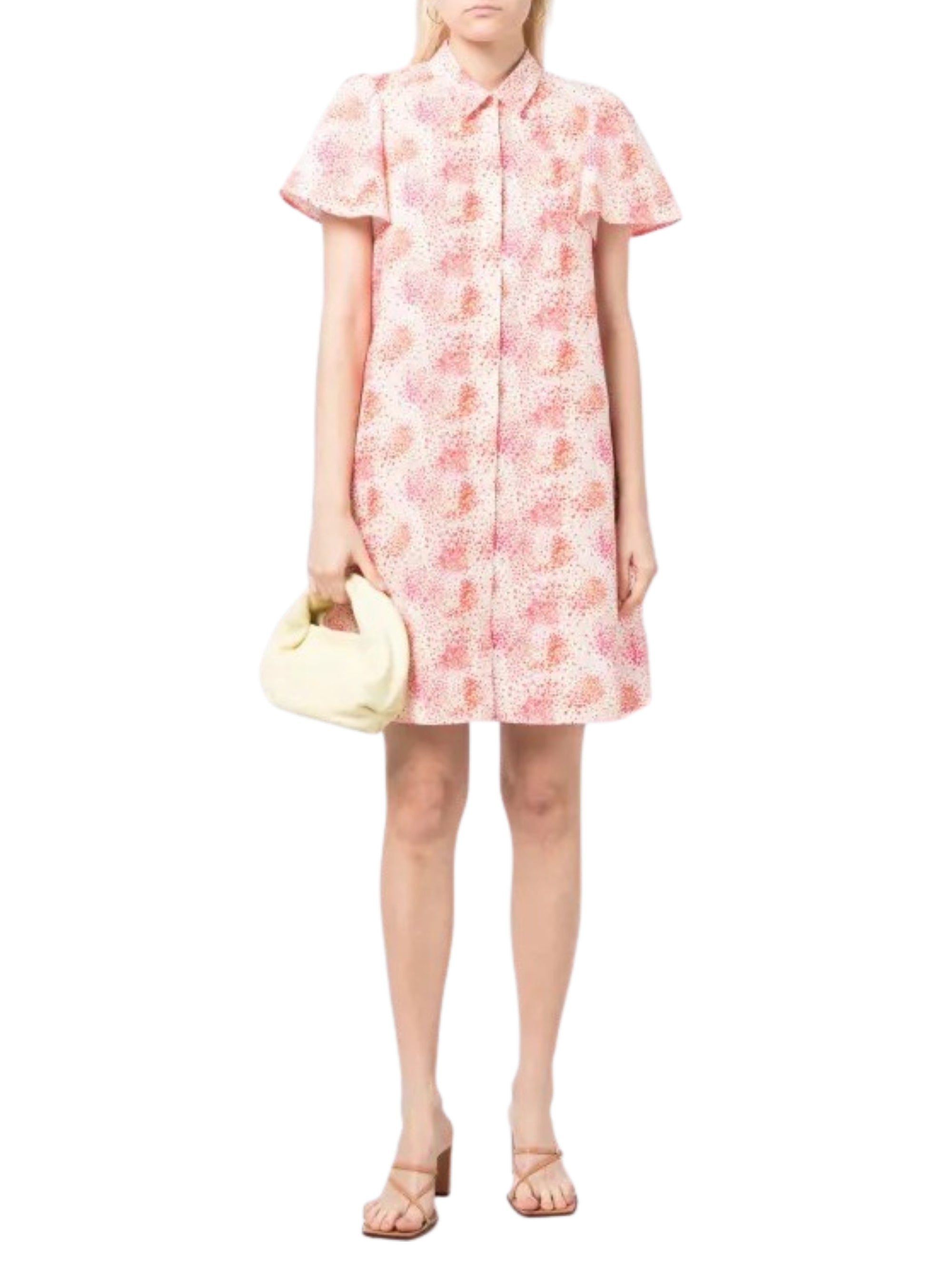Robe chemise à imprimé - Rose orange