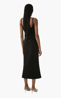 Robe midi Flower ornée de strass - Black