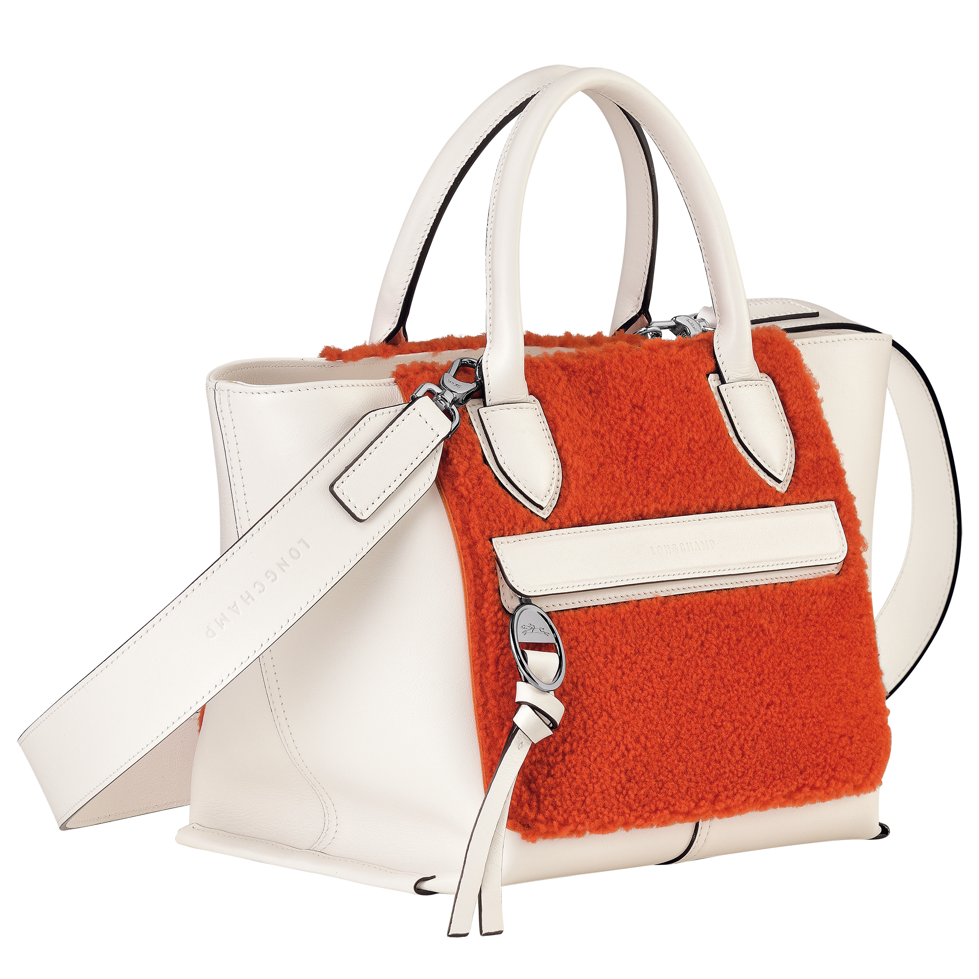 NEW_Ecru/Orange Sac a main - Ecru/Orange