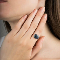 Bague Friandise en or jaune & Pietersite - Bleu Foncé