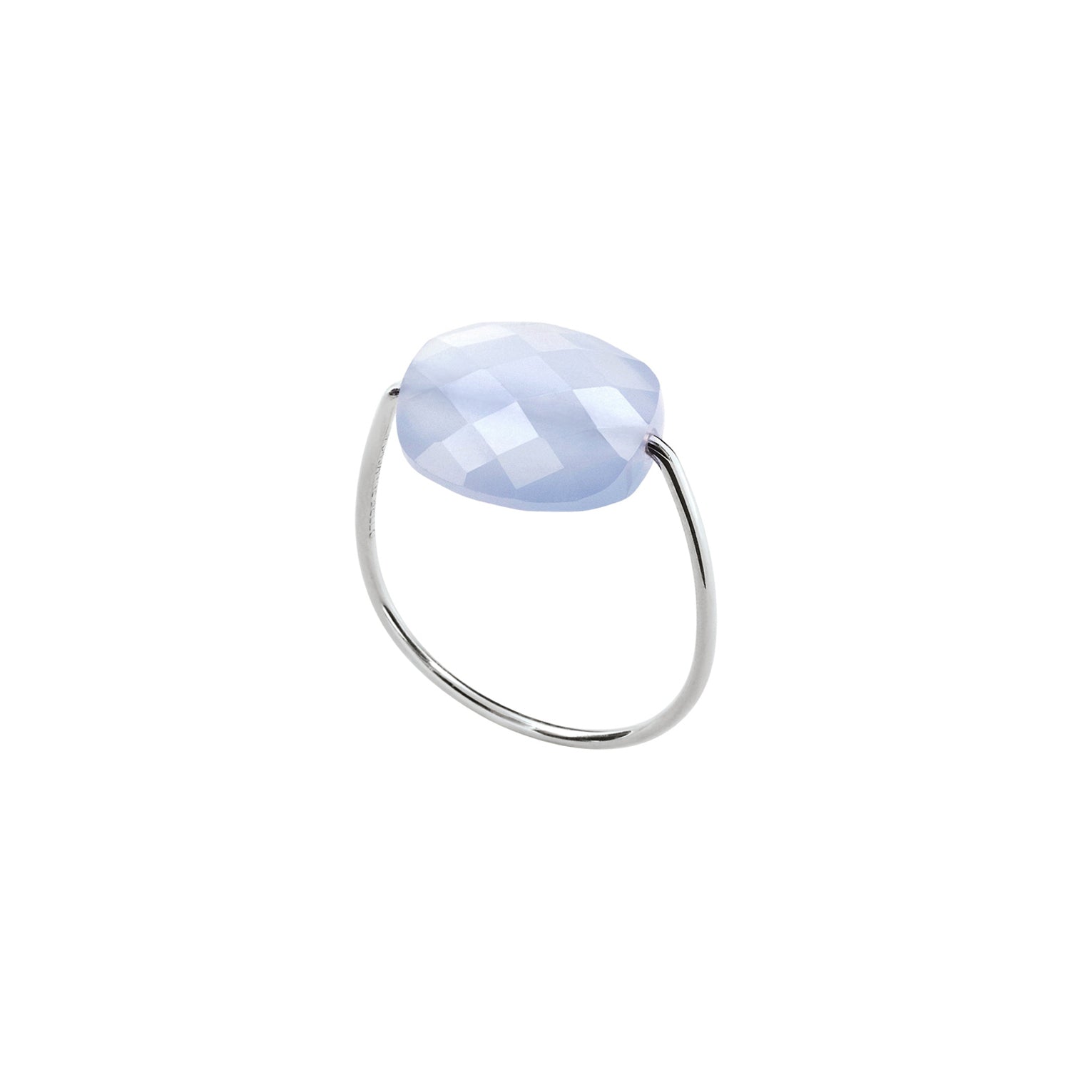 Bague Friandise en or blanc & Agate - Bleu