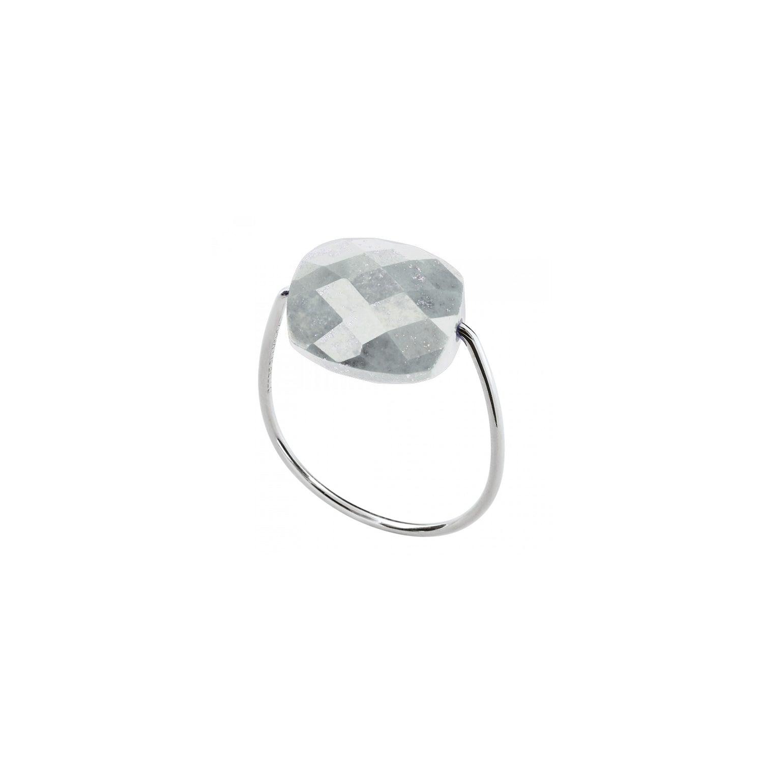 Bague Friandise en or blanc & Œil de chat - Gris
