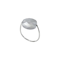 Bague Friandise en or blanc & Pierre de lune - Gris