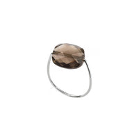 Bague Friandise en or blanc & Quartz - Marron