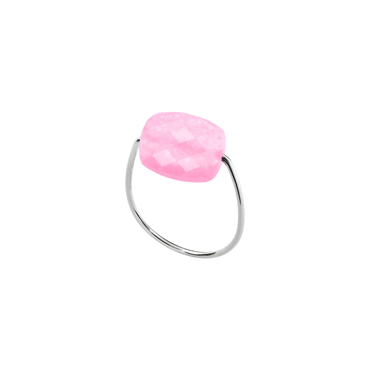 Bague Friandise en or blanc & Quartz - Rose