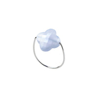 Bague Friandise en or blanc & Agate - Bleu