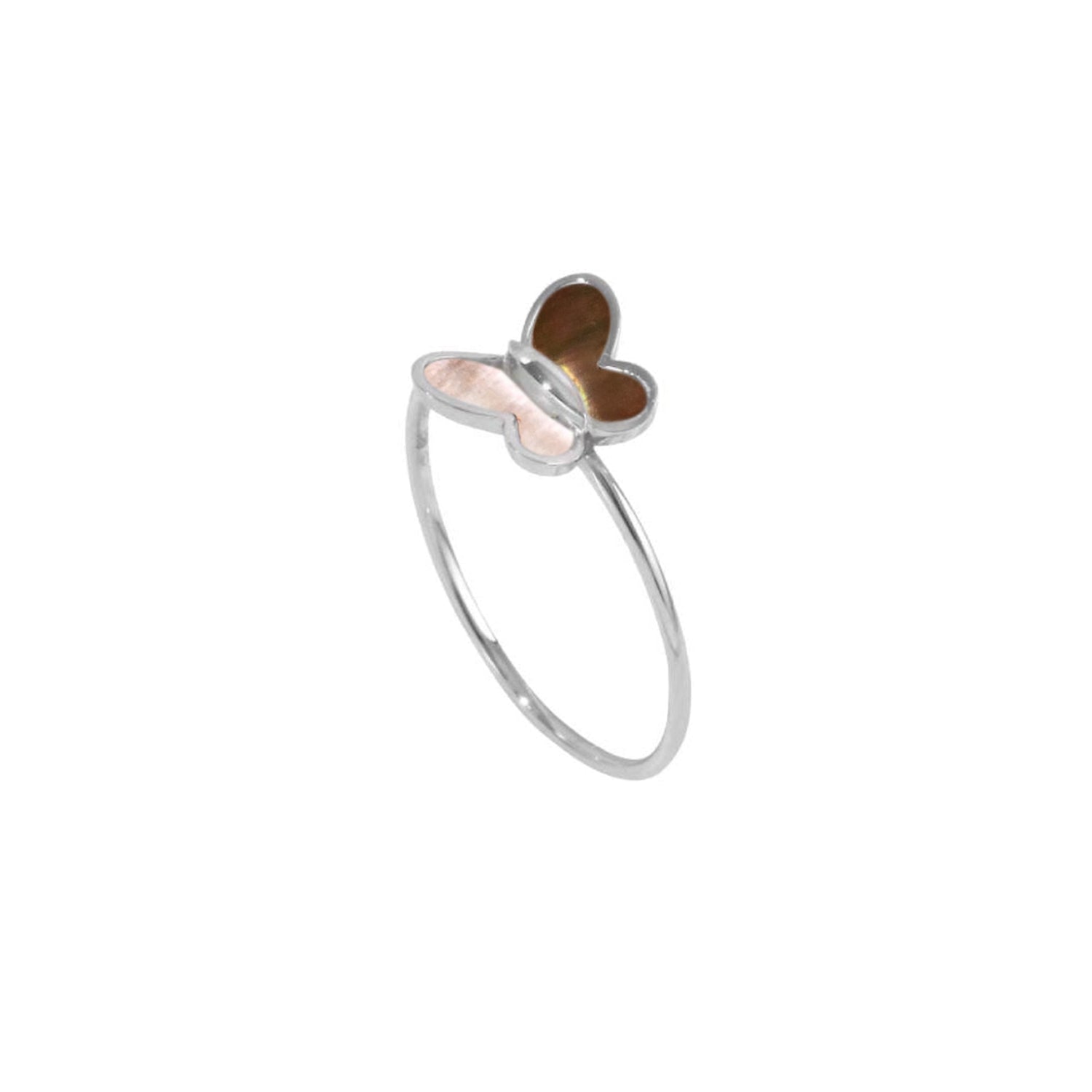 Bague Eole en or blanc & Nacre - Gris