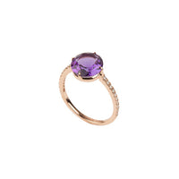 Bague Lola en or rose & Améthyste - Violet & Blanc
