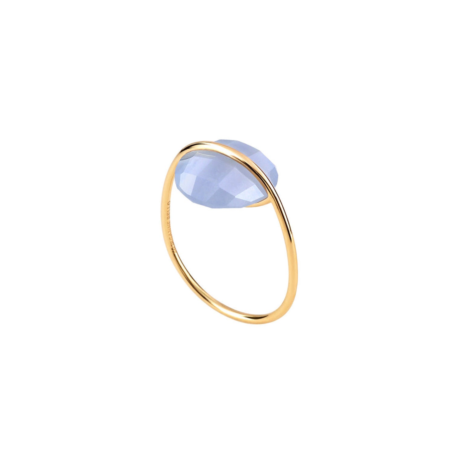 Bague Honore en or jaune & Agate - Bleu