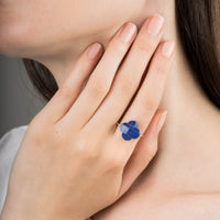 Bague Friandise en or blanc & Lapis Lazuli - Bleu Foncé