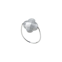 Bague Friandise en or blanc & Pierre de lune - Gris