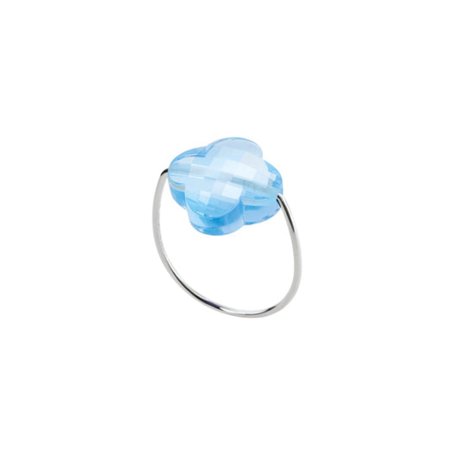 Bague Friandise en or blanc & Topaze - Bleu