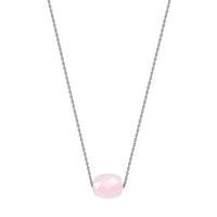 Collier Friandise en or blanc & Quartz - Rose