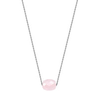 Collier Friandise en or blanc & Quartz - Rose