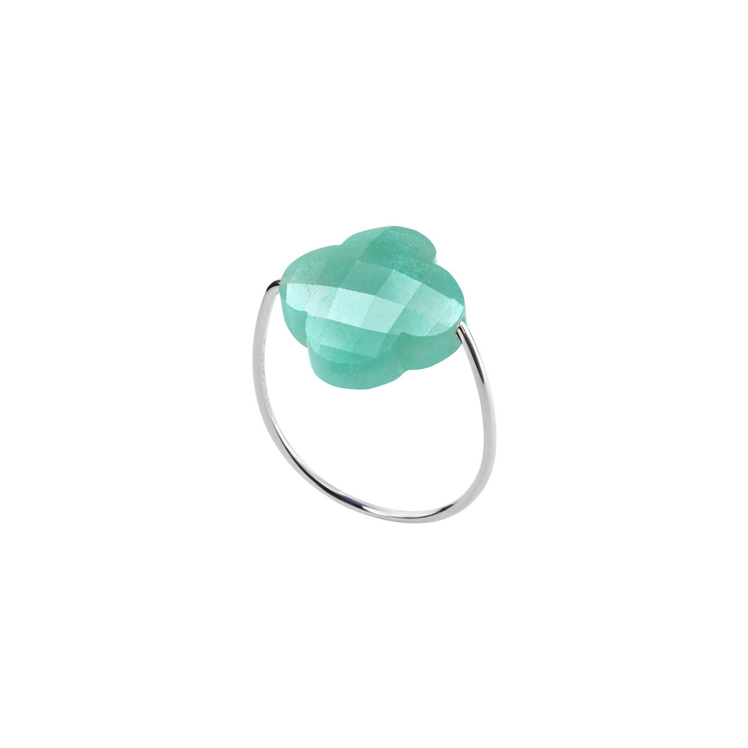 Bague Friandise en or blanc & Amazonite - Vert