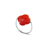Bague Friandise en or blanc & Cornaline - Orange
