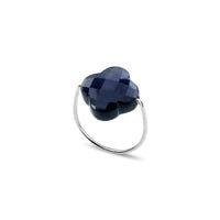 Bague Friandise en or blanc & Labradorite - Noir Irisé