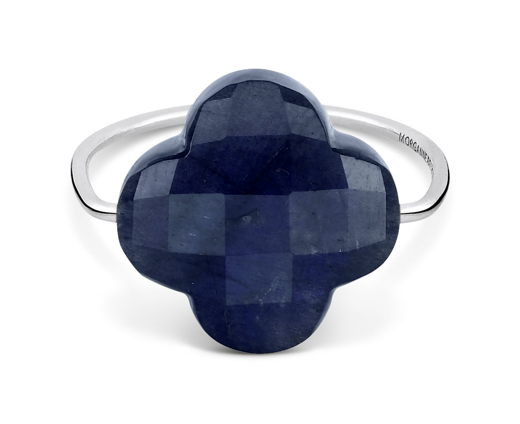 Bague Friandise en or blanc & Labradorite - Noir Irisé