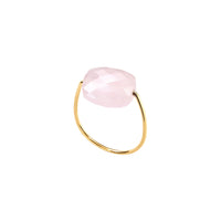 Bague Friandise en or jaune & Quartz - Rose Clair